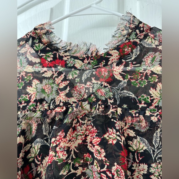 Zara Floral Raw Hem Mini Dress - Picture 2 of 6
